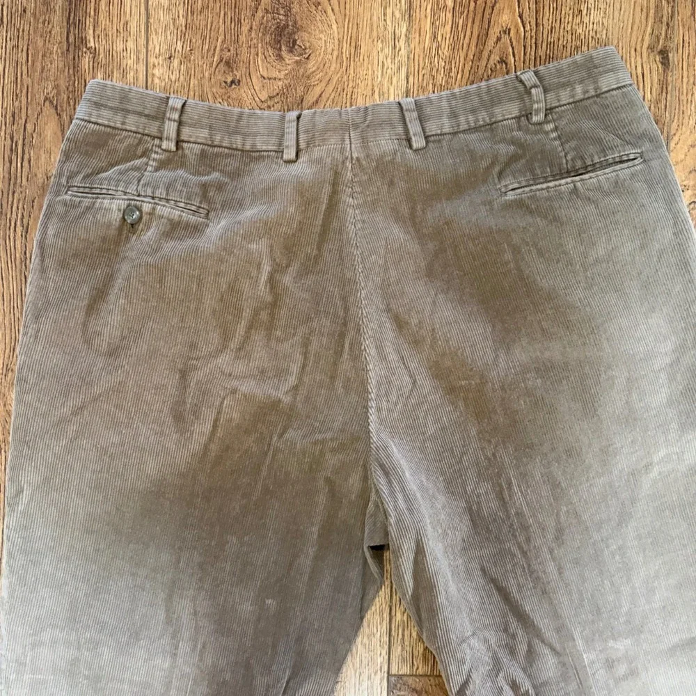 Jos.‎ A. Bank Mens Pleated Corduroy Pants Taupe Brown Straight Leg 38x31 Relaxed
